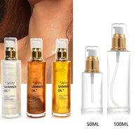 HKH Aceite Iluminador Corporal de Lujo Personalizado con Brillo Radiante, Esencia en Aceite para Maquillaje, Contorno e Iluminación, Aceite con Purpurina, OEM, Marca Privada