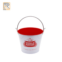 Seau à glace rond personnalisé en métal avec poignée décapsuleur pour bière, champagne, fête, vente en gros