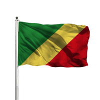 Drapeau du Congo 100% Polyester, taille personnalisée de haute qualité, vente en gros