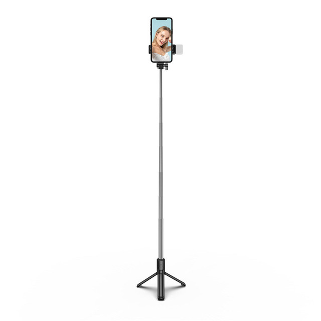 Hot Sale Free Sample H1S Selfie Stick Tripod Led Light Phone Wireless Handheld Selfie Stick Stand