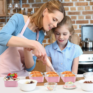 300ml 10 oz mini bánh Chảo bánh dùng một lần vuông cupcake tins tráng miệng khuôn nhôm lá container với nắp - Product Image 5