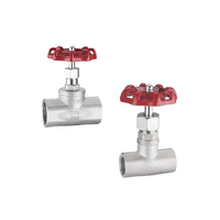 Vanne à soupape miniature filetée en acier inoxydable 316 CF8M, 1/2 pouce DN15 200 WOG, avec volant rouge, pour eau, huile, gaz