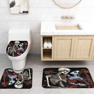 Cortina de Ducha de Poliéster con Diseño de Esqueletos Góticos Púrpuras, Cortina de Baño con Impresión Digital, Impermeable, Personalizada, Moderna, Venta al por Mayor - Product Image 4
