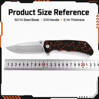 Couteau pliant en acier 5CR14 avec manche G10, couteau tactique de survie en plein air, couteau de camping EDC