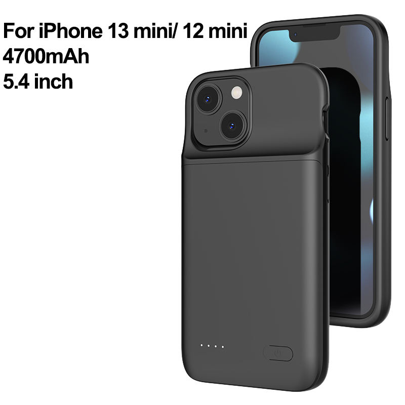 สีดำสำหรับ iPhone 13 MINI/12 MINI (4700mAh)