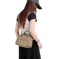 Sac à bandoulière carré en nylon uni avec fermeture éclair, style oreiller, pour femme, collection automne/hiver, décontracté, tendance coréenne