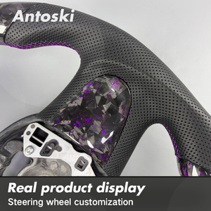 Volante Personalizado de Cuero Negro y Fibra de Carbono Forjada con Pantalla LED Inteligente para <span class=keywords><strong>Mini</strong></span> R56 R53 R51 R52 R54 R55 R60 R61 - Product Image 3