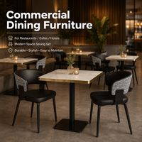Juego de Comedor Moderno para Restaurante con Cubierta de Piedra Sinterizada y Estructura de Grado Comercial - Asientos de Lujo para Cafetería, Hotel, Bistro