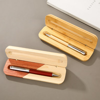 Boîte à stylos en bambou personnalisée avec logo, étui à stylos en bois, emballage cadeau, présentoir à stylos en bois pour cadeau promotionnel d'entreprise