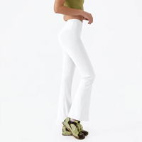 Pantalon de yoga évasé taille haute personnalisé OEM pour femme, extensible dans les quatre sens, effet push-up, contrôle du ventre, doux comme du beurre