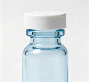 Vente en gros de flacons en verre transparent bleu clair, bouchons à sertir blancs, mini-contenants en verre vides non imprimés - Product Image 4