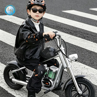Kursi Anti-Selip Nyaman Sepeda Listrik Gaya Harley untuk Anak dengan Ban Karet Tiup yang Dilebar dan Peredam Guncangan Mobil Mainan