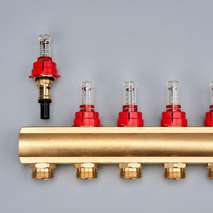 Collecteur d'angle intelligent en laiton pour chauffage par le sol, débit élevé, avec visomètre et affichage de température, pour systèmes CVC domestiques - Product Image 5