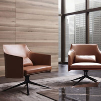 Hospitality Hotel Büro Einzelner Hochlehniger Nordischer Stil Business Moderner Chefsessel aus Leder Drehbar Anpassbares Design