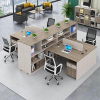 Ensemble bureau et chaise de bureau à panneau moderne simple bureau financier pour le personnel enseignant avec bureau d'ordinateur à double siège