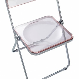 <span class=keywords><strong>Chaise</strong></span> pliante en plastique transparent de haute qualité, antidérapante, à cadre métallique, pour se maquiller, se détendre et prendre des photos - Product Image 5