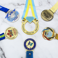 Personnalisé 2D 3D Logo Métal Marathon Course Lutte Taekwondo Judo Médaille Sport Prix Médaillon Honneur Victoire Médailles