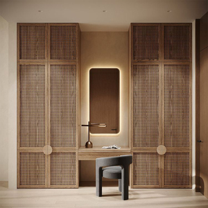 Armario Minimalista Rústico de Madera Maciza, Armario Pequeño Independiente, Impermeable, para Espacios Pequeños en Apartamentos y Dormitorios - Product Image 3