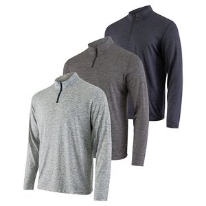 Vêtements de sport à séchage rapide personnalisés pour hommes Quarter Zip Long Sleeve Athletic Performance Quarter Zip Pullover - Product Image 1
