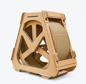 Hot Sale Running Wheel House Katzen kratzer Pappe Water wheel Shape Box Papier Katzen kratzer für Kleintier katzen - Product Image 5
