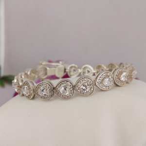 Pulsera de Corazones de Plata de Ley 925, Joyería Fina, Pulsera Fina, Joyería Personalizada - Product Image 2