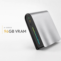 Server AI 4K baru 128GB LPDDR5X 2 M.2 NVMe untuk Inferensi AI OpenCLAW Edge, AMD Ryzen AI Max+ Pro 395 DGX Spark AI Mini PC 126 TOPS