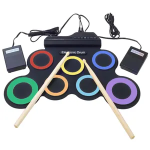 drum sticks pedal colorful percussion kit toy kid practice education present christmas electronic rainbow drum set