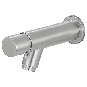Grifo de Lavabo Moderno de Acero Inoxidable 304 Cepillado, Montado en la Pared, con Cierre Automático y Retardo, para Baños Públicos Comerciales y Escolares - Product Image 1