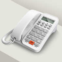 Telefono con cavo a pulsante grande, telefono fisso Desktop domestico cablato con ID chiamante, vivavoce vivavoce, schermo LED, 2 quadrante veloce