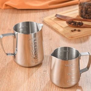 Jarra de Acero Inoxidable para Latte Art con Escala, Cilindro para Latte Art, Utensilio Doméstico para Espumar Leche, 350ml 600ml 1000ml - Product Image 6