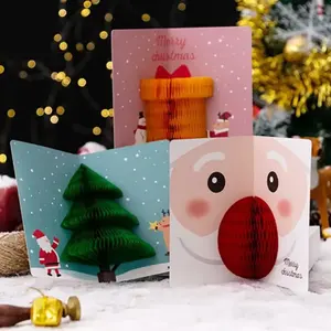 Kartu ucapan liburan kreatif DIY kartu ucapan Natal Pop Up Kartu Ucapan Natal 3D