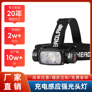 Lampe frontale LED rechargeable transfrontalière à luminosité réglable, portée 100-199 m, pour cyclisme et usage extérieur - Product Image 5