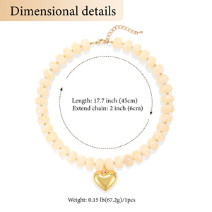 Collana Statement Personalizzata 2026 Nuova con Perle <span class=keywords><strong>Colorate</strong></span> <span class=keywords><strong>in</strong></span> <span class=keywords><strong>Resina</strong></span> Acrilica e Ciondolo a Cuore Dorato per Donna - Product Image 6