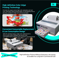 Impresora Automática de Etiquetas de Inyección de Tinta Fcolor A4, 6 Colores, Tinta de Pigmento, Impresora de Tarjetas con Logotipo, con 1 Año de Garantía