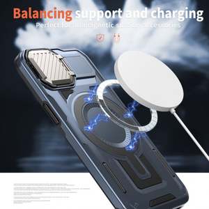 Étui robuste anti-chute magnétique en alliage de zinc avec protection d'appareil photo et béquille pour iPhone 16 15 14 Pro, coque de protection intégrale - Product Image 2