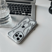 Coque de téléphone KINGSOUL créative électroplaquée, style INS, tendance, mate, motif flamme 3D évidé, en TPU antichoc