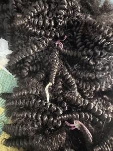 Extensiones <span class=keywords><strong>de</strong></span> Cabello Remy Natural Negro Jinhan, Teñidas, Estilo Indio para <span class=keywords><strong>Mujer</strong></span>, Doble Trama a Máquina, 100g, 18 Pulgadas, Estilo Rizado, Se Pueden Permanecer al Vapor - Product Image 5