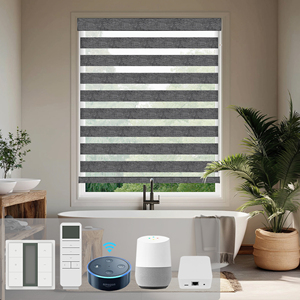 SAMADHI Custom Size Modern Horizontal Plain Zebra Blinds for <b>Windows</b> Sheer <b>Shades</b> Dual Layer Roller Light Control Indoor - Product Image 1