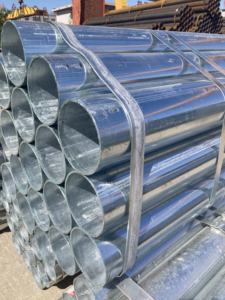 Tube rond <span class=keywords><strong>noir</strong></span> soudé ERW de longueur de la <span class=keywords><strong>bobine</strong></span> 6m d'<span class=keywords><strong>acier</strong></span> au carbone de la catégorie B Q235 d'ASTM A500 avec la surface galvanisée A252 conforme - Product Image 2