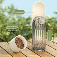 Bouteille d'eau portable pour animaux de compagnie avec distributeur 380ML Tasse de voyage pour animaux de compagnie Distributeur d'eau pour chien et chat Conception pliable à deux mains Boisson en plein air
