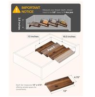 Organisateur d'épices en bois d'acacia au design unique, organiseur de condiments en bois pour armoire de cuisine