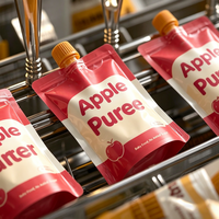 Sachets personnalisés réutilisables pour aliments pour bébés, jus, yaourt, emballage de boissons, pochettes à bec verseur