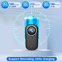 Mini caméra corporelle 4K avec écran de 1,47 pouces et Wi-Fi, batterie de 3 heures, caméra d'action magnétique portable, caméra POV pour les voyages