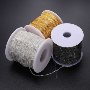 Chaîne en métal plat en forme de O, 1,5 2,0 2,5 3,5 mm, pour la fabrication de colliers, accessoires de bijoux DIY - Product Image 3
