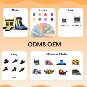 Castillo Inflable Comercial Personalizado Moon Walk para Adultos con Tobogán y Piscina de Pelotas - Product Image 3