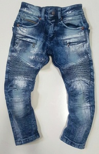 Jeans déchirés style motard hip-hop en coton/élasthanne pour bébés garçons, style streetwear - Product Image 3