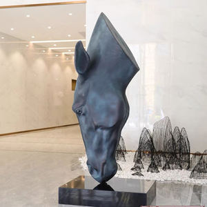 Изготовленная на заказ маленькая Античная бронзовая голова лошади бюст статуя фэн-шуй стиль лошади скульптура лица искусство для домашнего декора - Product Image 6