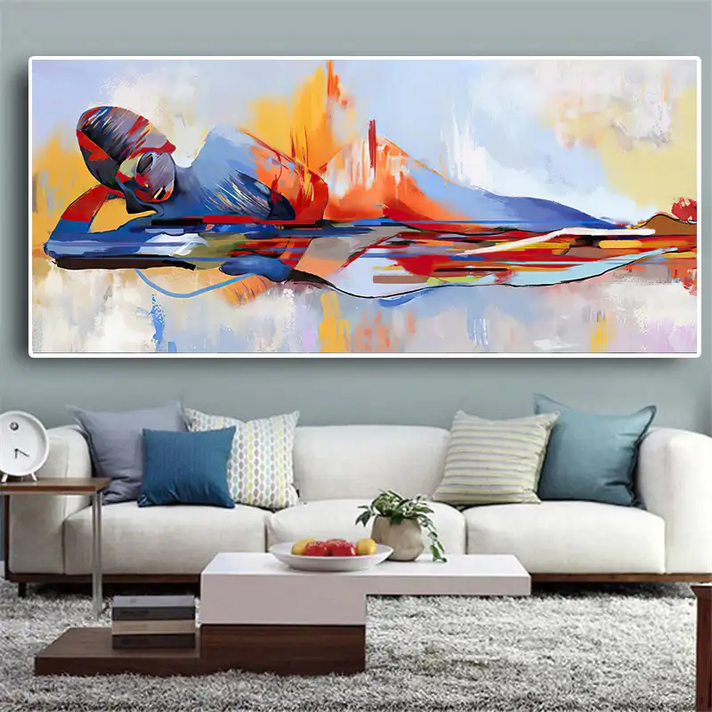 Pintura abstracta de Arte de Buda para sala de estar, pintura de pared con impresiones religiosos al óleo