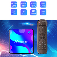 Android 11,0 OS TV Box X88 Pro 10 impulsado por Rockchip RK3318 Chip 2GB/4GB RAM Combo Box al por mayor con estuche con logotipo personalizado