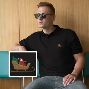 <strong>Mens</strong> Christmas Polo <strong>Shirt</strong> Custom Embroidery logo Polo <strong>Shirt</strong> Luxury Streetwear <strong>T</strong>-<strong>shirt</strong> - Product Image 1